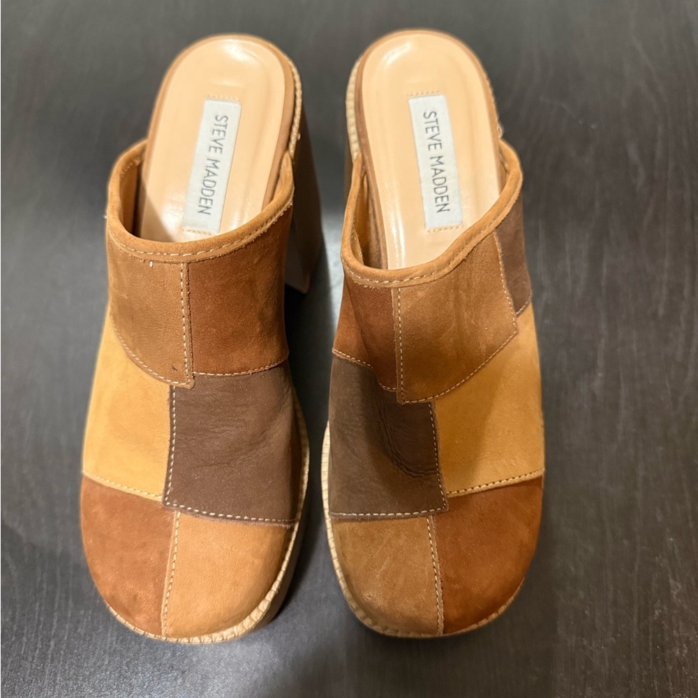 Steve Madden Multicolor Patchwork Clogs